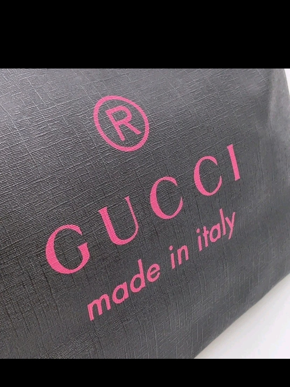 Authentic Gucci Logo PVC Leather Black And Pink 2way Tote Bag NS080217 - Picture 9 of 15